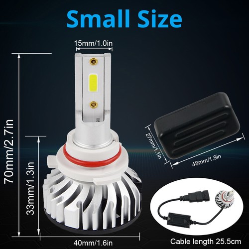 Bevinsee 9006 HB4 LED Headlight Fog Light 50W 6000LM White High Low Beam Bulbs - Picture 2 of 12
