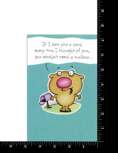 Tarjeta divertida THINKING OF YOU, lindo buzón de animales de dibujos animados de American Greetings +✉ - Imagen 3 de 5