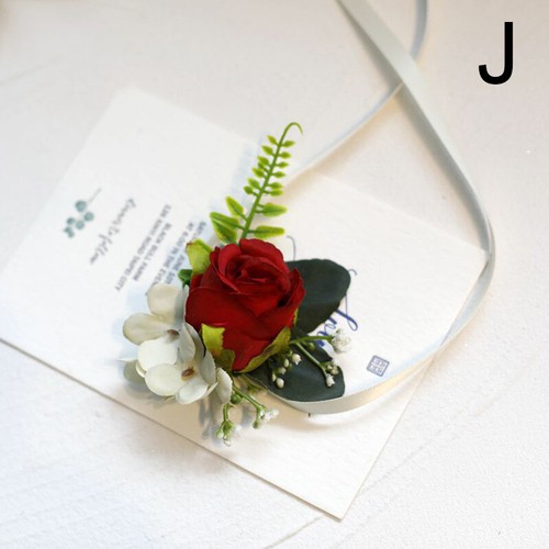 Fashion Bridesmaid Bride Wrist Flower Rose Corsage Groom Wedding Boutonniere 67 - Picture 16 of 33
