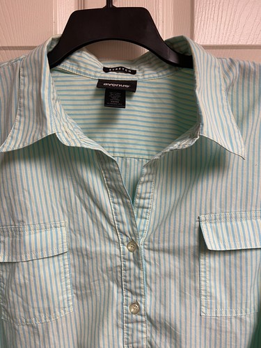 Avenue Striped Shirt Women Size 22/24 EXC - Picture 2 of 8