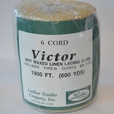 Waxed LINEN CORD lacing cord Victor 6 ply rug braiding weave twine thread 600yd