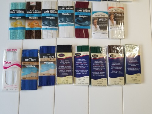 Lot of 23 Wrights Bias & Twill Tape Single Double Wide Seam Binding Various Size - Picture 4 of 13