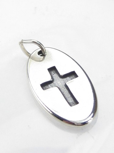 Kreuz ovaler Anhänger Sterling Silber Anhänger .925 x 1 Heilige Kreuze Charms! - Bild 5 von 5