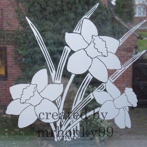 FROSTED / ETCHED GLASS VINYL DECALS, WINDOW STICKERS, VARIOUS FLOWERS, DOORS - Picture 11 of 46