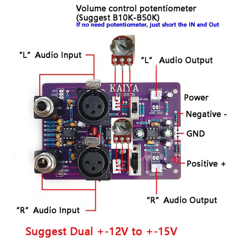 Stereo balanced input gain BTL bridge fever amplifier Pre-amplification board - Picture 18 of 18