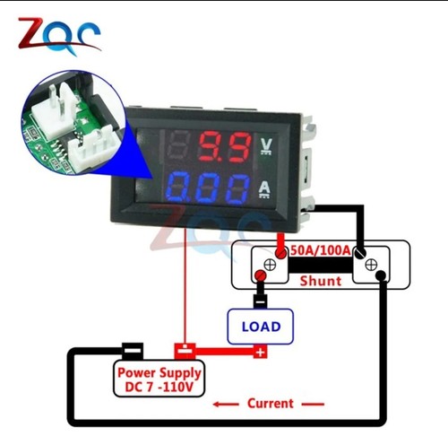 Mini Digital Voltmeter Gauge DC 0-100V / 7-100V 50A with digital display - Picture 7 of 9
