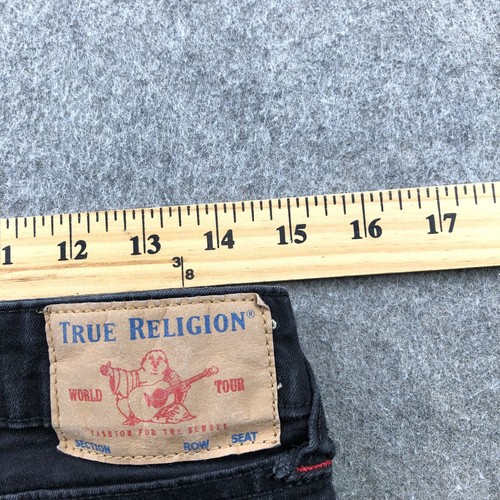 True Religion Shorts Boys 16 Denim Jean Black Wash Pockets Stretch - Picture 8 of 9