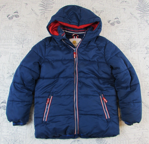 MINI BODEN Blue Winter Snow Ski Jacket Fleece Lined Hooded Insulated size 8 9