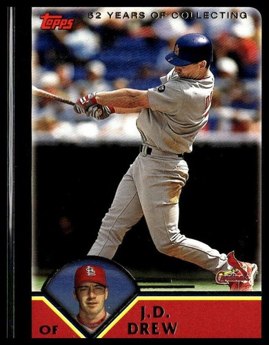 2003 Topps 624 JD Drew St. Louis Cardinals Black Parallel (1st Year) 10/52