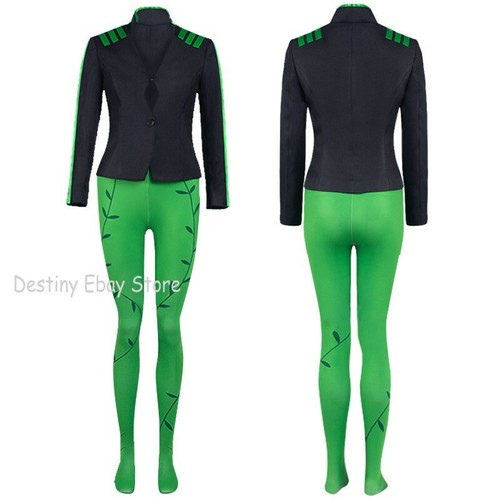 Harleen Quinzel Quin Poison Ivy Bodysuit Jacket Pants Shirt Cosplay Costume Suit - Picture 1 of 7