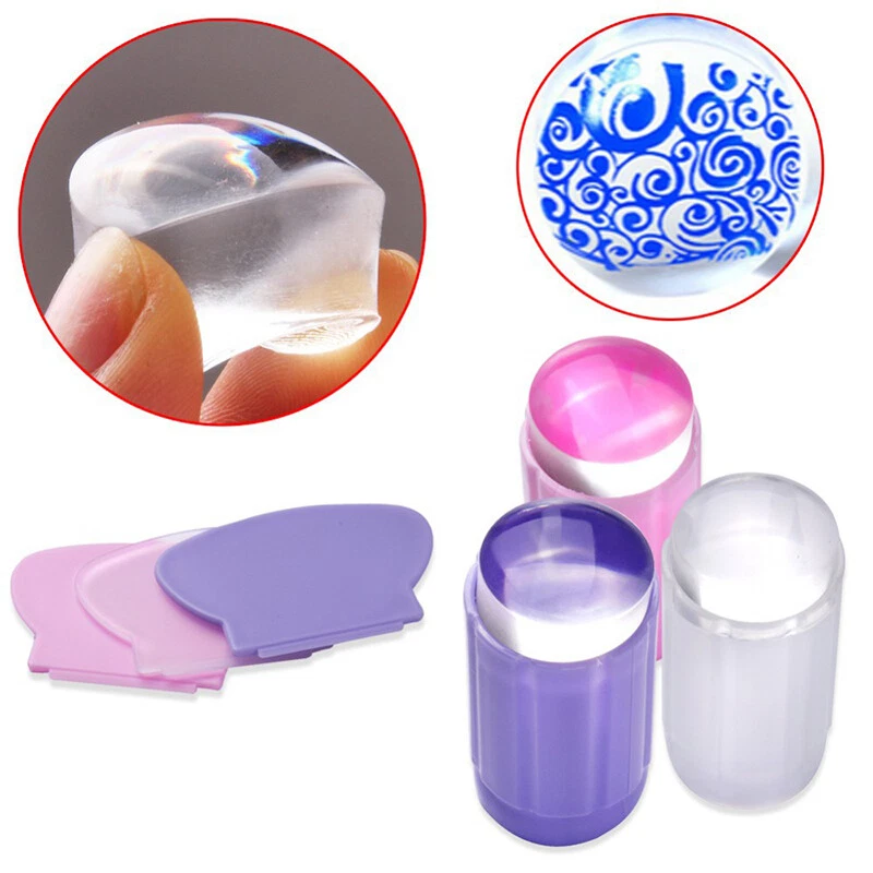 AU Nail Art Silicone Stamper & Scrapers Stamping Stamp Polish Kit Tool Set↔ - Image 4 of 4