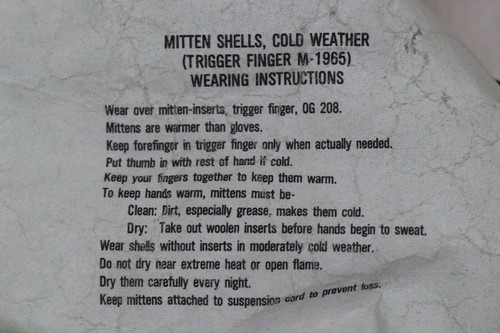 Medium US Army M-1965 Leather Trigger Finger Cold Weather Fäustlinge Handschuhe M65 - Bild 6 von 9