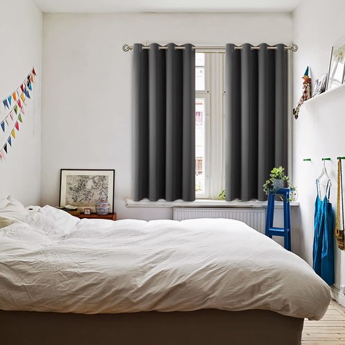 Blackout Curtains 54 Inch Length 2 Panels Set Thermal Insulated Long Curtains - Picture 7 of 7