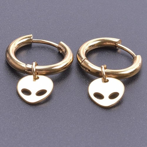 Anhänger Halskette Hip Hop Alien Mode Accessoires Edelstahl Mehrfarbig - Bild 29 von 33