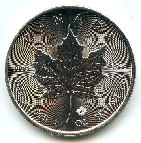 Canada 2015 Maple Leaf $5 Coin 9999 Silver 1 oz ounce Canadian Bullion - BJ932