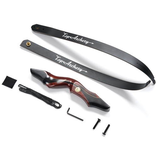 60" Takedown Recurve Bow Left Hand 25-50lbs Wooden Riser Bow Outdoor Shooting - Picture 8 of 23