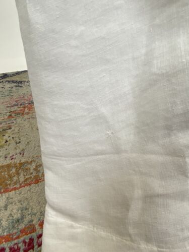Antique Edwardian Victorian White Linen Petticoat Skirt with Eyelet & Cutwork - Picture 4 of 12