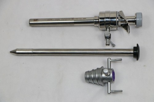 Laparoscopic Smooth Trocar Sleeve With Stopcock, Blunt Hasson Obturator 10mm - Picture 1 of 6