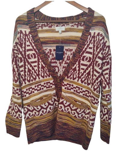 Neu Lucky Brand Damen Strickjacke Pullover klein Western mehrfarbig Taschen neu mit Etikett - Bild 2 von 12