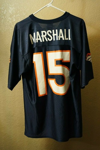 NFL Team Apparel M Denver Bronco's navy short sleeve Marshall 15 jersey - Picture 3 of 4