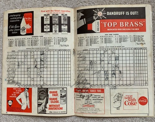 1965 MICKEY Mantle HR #470 New York Yankees baseball Program Minnesota Twins old - Picture 4 of 9