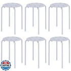 VECELO Stacking Stools Set of 6, 17.7 Inch Standard Height, Portable Plastic 