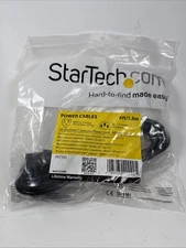 Startech Standard Computer Power Cord Black NEMA 5-15P to C13 6 ft PXT101