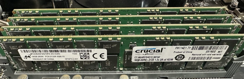 Micron MTA36ASF2G72PZ-2G1A2 16GB 2Rx4 PC4-2133P-RB0-10 CL15 1.2v - Image 1 of 1