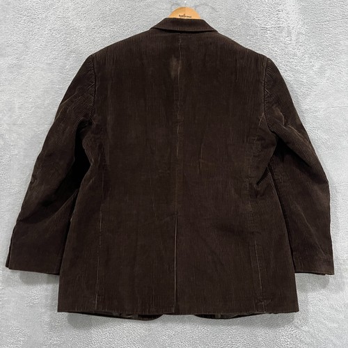 Monsieur Adolfo Corduroy Blazer Mens 40R Sport Coat Jacket VTG 90s Brown - Picture 2 of 14