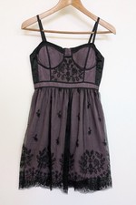 American Eagle Dress XS Purple and Black Tulle Embroidery Whimsigoth Goth 