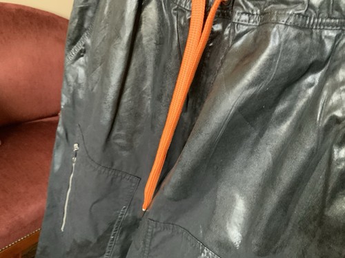 Just Cavalli Herren Hose schwarz beschichtet mit orangefarbenen Kordelzügen Gr. 50 - Bild 5 von 20