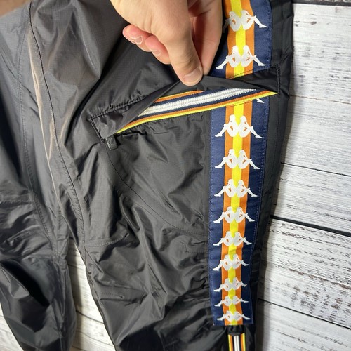K-Way x Kappa Le Vrai Edgard Banda Taped Logo Track Pants Black Multicolor Small - Picture 4 of 13