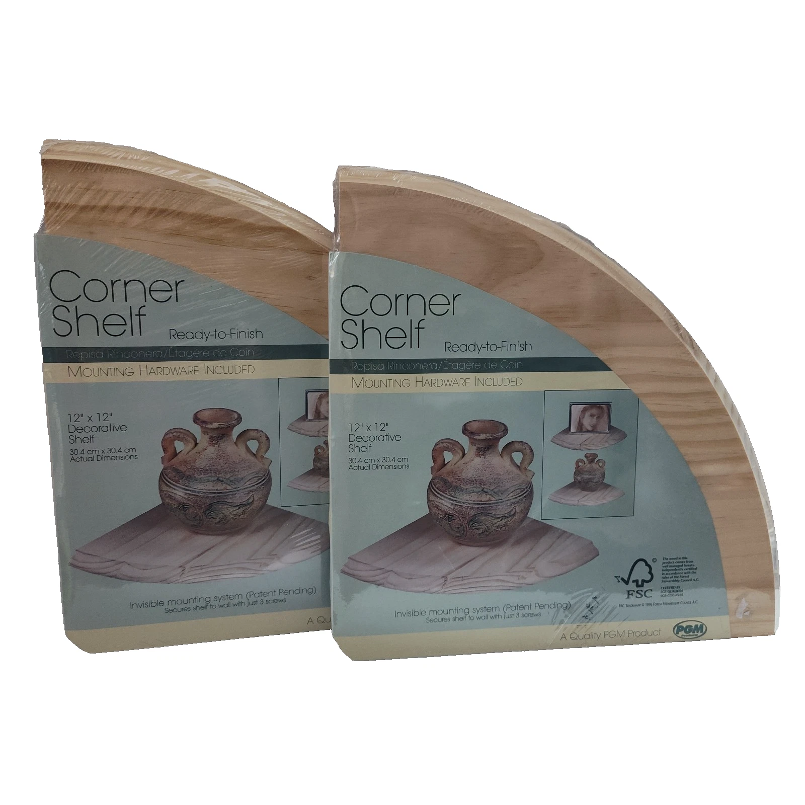 PGM Ready-to-Finish Corner Shelf – Natural Wood with Mounting Hardware Set of 2
Opens in a new windo