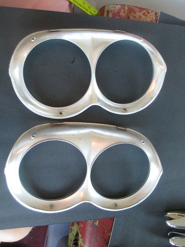 NICE PAIR 1958 Chevrolet headlight bezels C58 - Picture 6 of 10