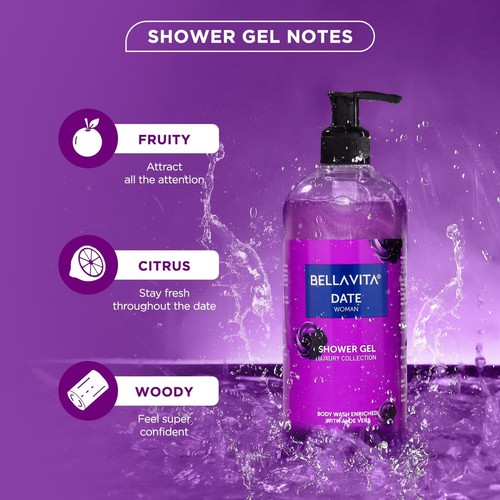 Bella Vita Luxury Date Woman Body Wash Refreshing Shower Gel - 500ML - Picture 4 of 7
