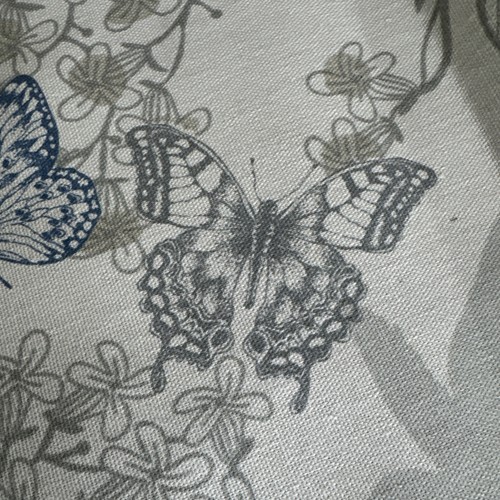 RICHLOOM BIRD Butterfly LINEN BLEND UPHOLSTERY FABRIC by the Yard Botanical Blue - Picture 5 of 9