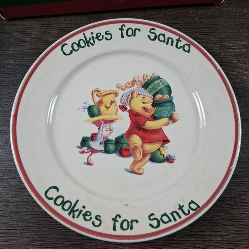 Winnie The Pooh Season of Song Vtg Christmas "Cookies And Milk" Plate And Mug - Foto 7 di 8