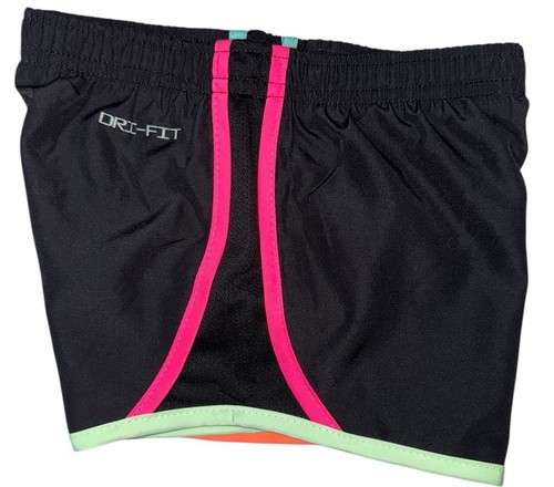 NIKE Dri-Fit Girls Size 4 XS Lined Athletic Running Shorts BLACK Multicolored - Picture 4 of 5