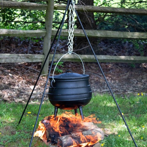 Lehman's Campfire Hervidor de agua - Olla de hierro fundido con 3 patas y tapa - Imagen 3 de 47