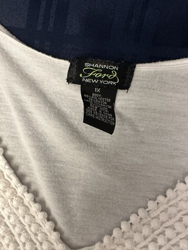 Shannon Ford New Damen weiß Fee Spitze Overlay Bluse Tunika Top 1X *siehe Hinweis - Bild 5 von 7