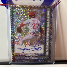 2025 Leaf Jose Rijo SS-JA1 Purple Shimmer Strikeout Machine Auto #1/8