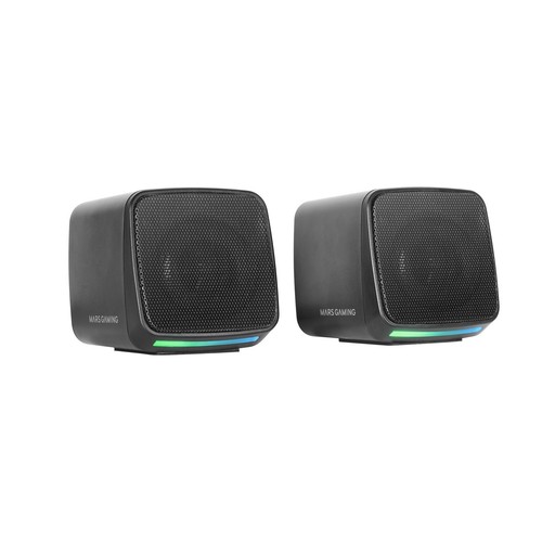 Mars Gaming MS-PRO, Compact Speakers 10W, Dynamic RGB Flow Lighting, PC Speaker - 第 1/6 張圖片