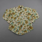 Vintage Innovation Collection Shirt Mens Large Beige Floral Button Up Disco