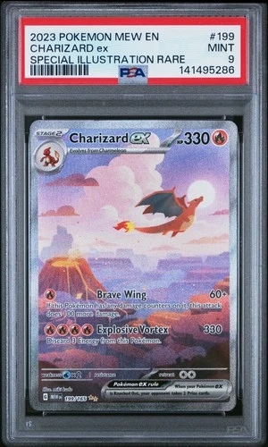 2023 POKEMON MEW EN-151 SPECIAL ILLUSTRATION RARE #199 CHARIZARD EX PSA 9