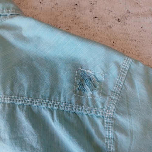 BKE Shirt Men Sz Large Vintage 1967 Pearl Snap Blue Mint Nathanial Tailored - Picture 12 of 16
