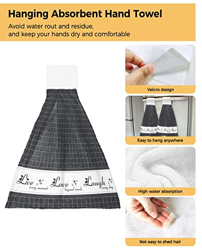 2 Pack Hanging Kitchen Hand Towels, Live Love Laugh 2pcs Live Love Laughkew0614 - Picture 3 of 7