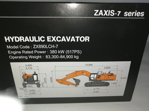 Hitachi ZX890LCH-7 Construction Machinery Hydraulic Excavator 1/50 Miniature New - Picture 12 of 15