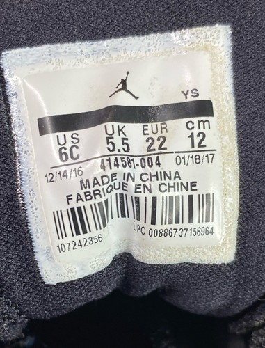 2017 Nike Air Jordan 13 Retro XIII Bred Black Red Sz 6c 414581-004 TD Baby xi iv - Bild 7 von 7