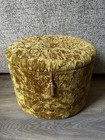 Vintage Handmade Fabric Sewing Box Pouffe Ottoman Foot Stool