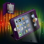 NEW CASE COVER+SCREEN PROTECTOR STAND POLYURETHANE LEATHER PURPLE FOR IPAD MINI
